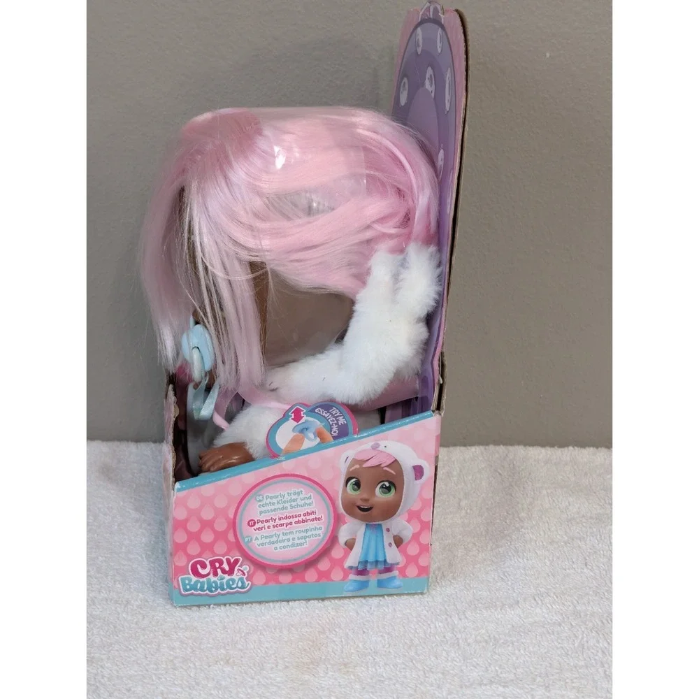 Cry Babies Dressy Pearly Interactive Baby Doll Pink Hair Cute Stylish Outfit